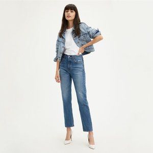 Levi’s Original Fit 501 Button Fly Jeans In Dark Athens High Rise Straight Leg